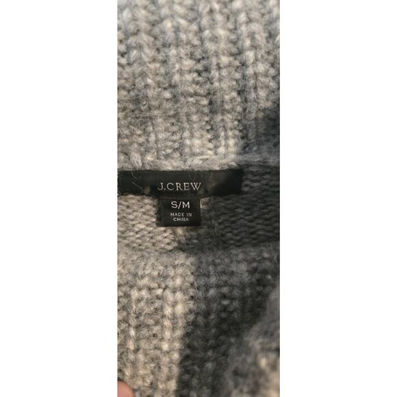 J CREW Womens Relaxed Oversized Wool Alpaca Blend Gray Pullover Poncho S/M - Picture 4 of 9